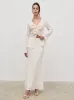 Evalina Crinkle Maxi Skirt - Cream sold by Pretty Lavish