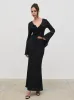 Evalina Crinkle Maxi Skirt - Black sold by Pretty Lavish