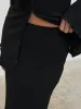 Evalina Crinkle Maxi Skirt - Black sold by Pretty Lavish