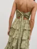 Lissy Tie Back Midaxi Dress - Green Abstract sold by Pretty Lavish