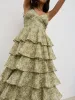 Lissy Tie Back Midaxi Dress - Green Abstract sold by Pretty Lavish