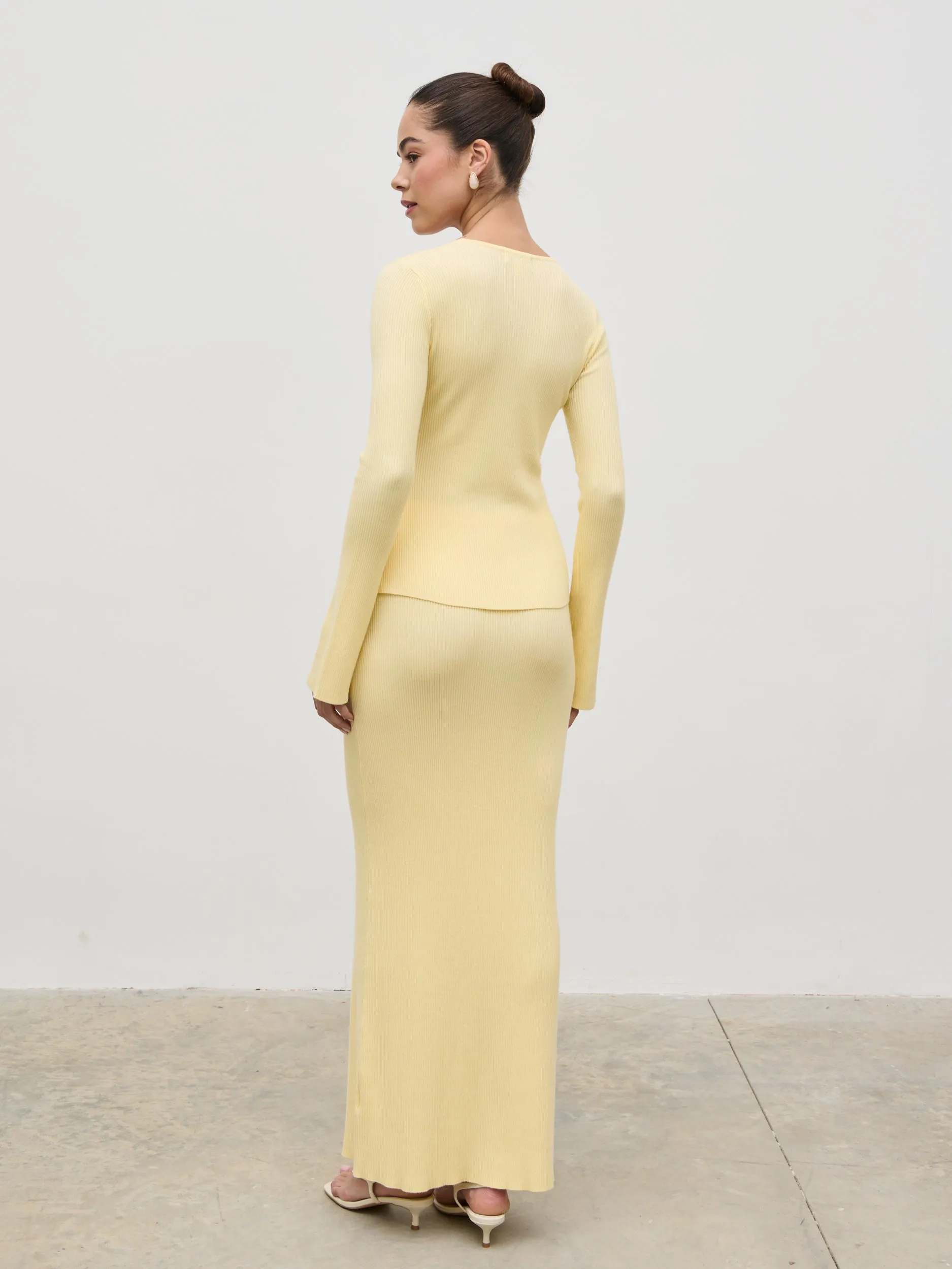 Clemmie Rosette Knit Top - Pale Lemon sold by Pretty Lavish product image thumbnail 5