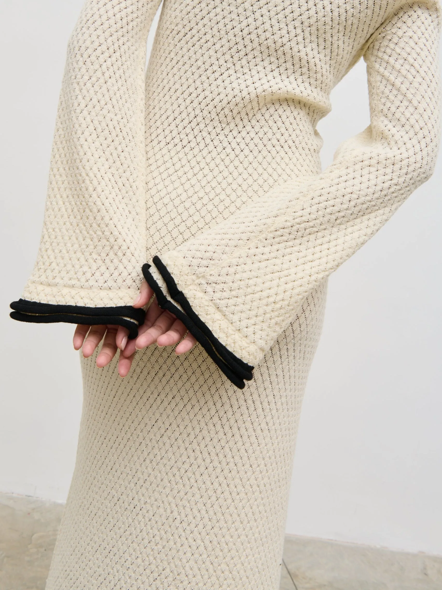 Bellamy Frill Tiered Sleeve Knit Maxi Dress - Cream sold by Pretty Lavish product image thumbnail 4