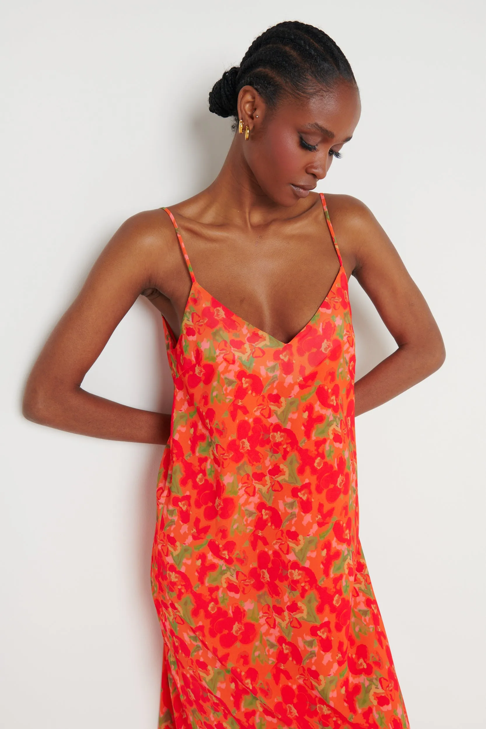 Tiana Trapeze Maxi Dress - Red and Orange Floral sold by Pretty Lavish product image thumbnail 2