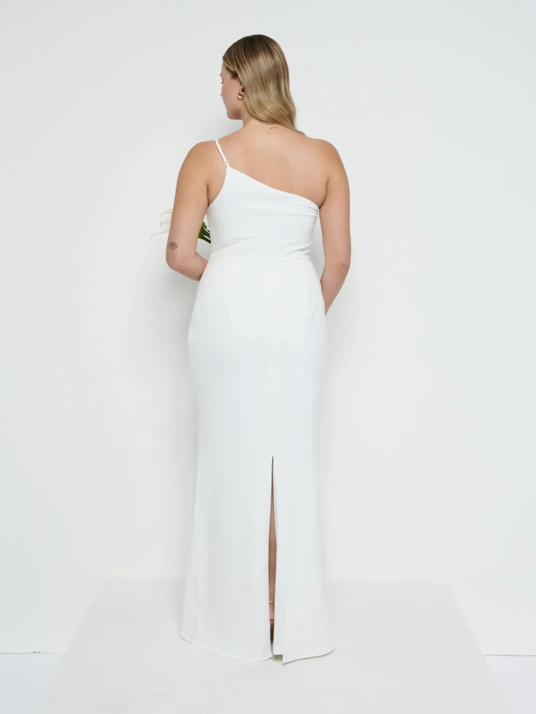Amelia Crepe Maxi Bridesmaid Dress - Ivory sold by Pretty Lavish product image thumbnail 3