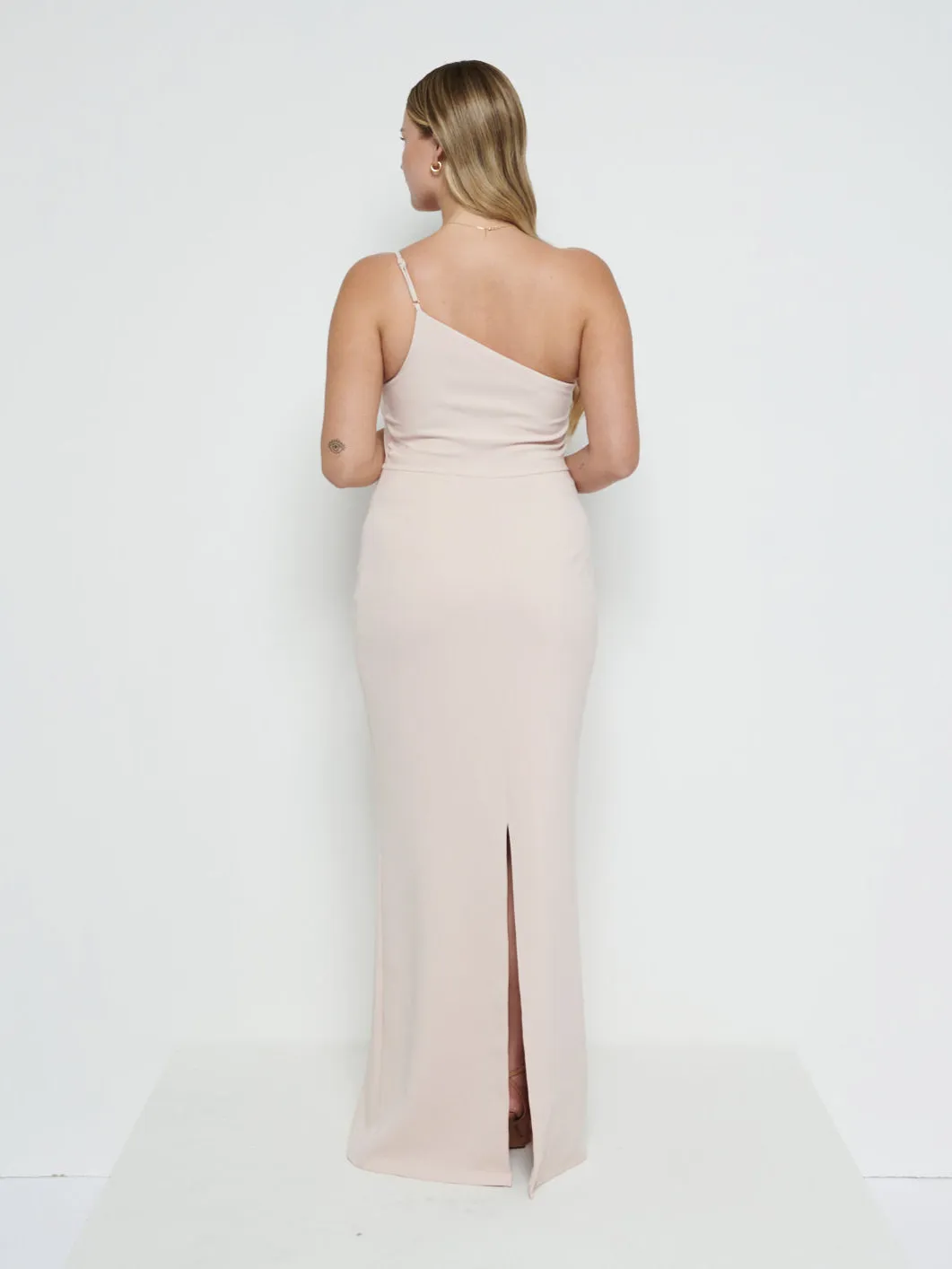 Amelia Crepe Maxi Bridesmaid Dress - Blush sold by Pretty Lavish product image thumbnail 3