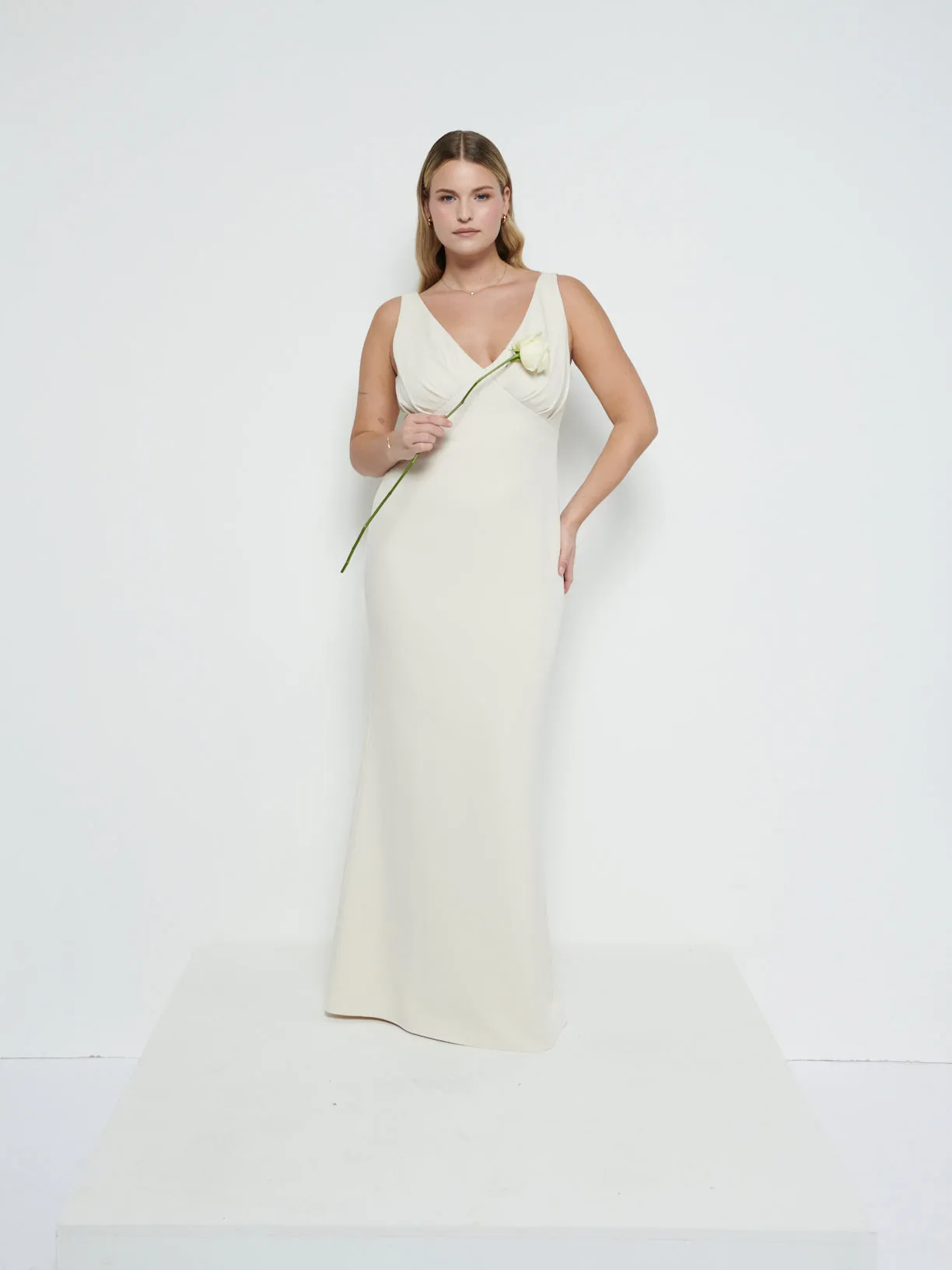 Esmee Crepe Maxi Bridesmaid Dress - Champagne sold by Pretty Lavish product image thumbnail 4