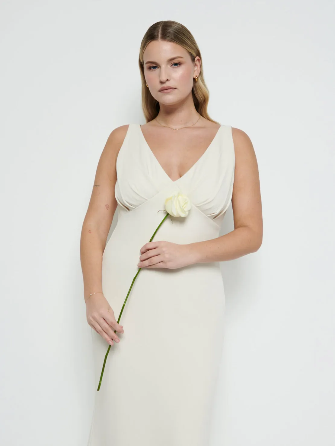 Esmee Crepe Maxi Bridesmaid Dress - Champagne sold by Pretty Lavish product image thumbnail 2