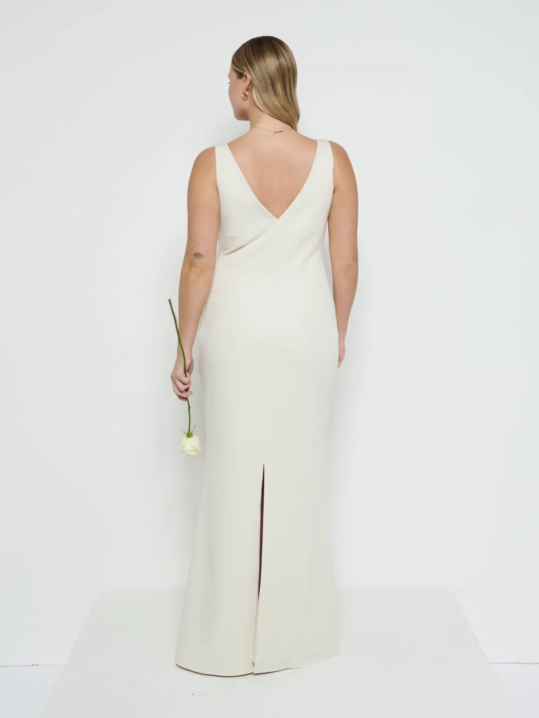 Esmee Crepe Maxi Bridesmaid Dress - Champagne sold by Pretty Lavish product image thumbnail 3