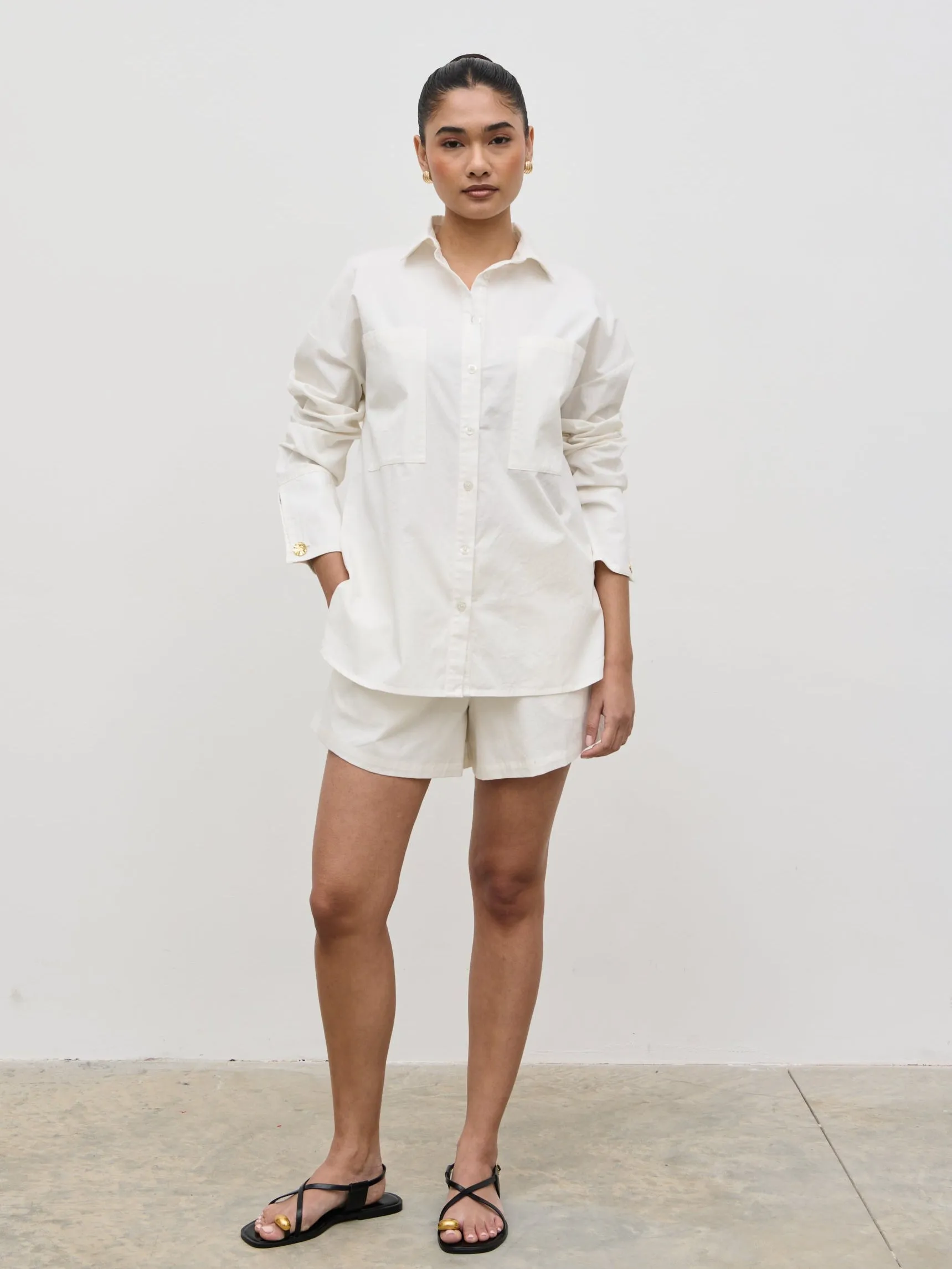 Ryleigh Cotton Shorts - White sold by Pretty Lavish