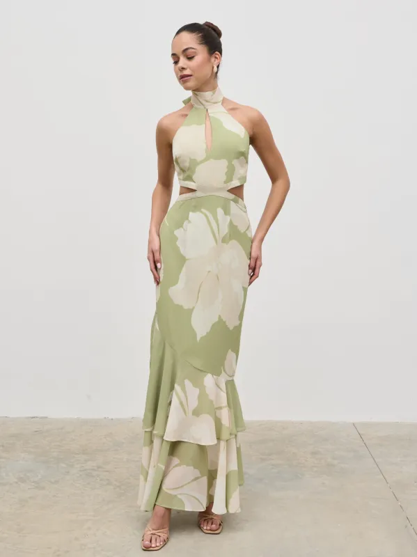 Nova Maxi Dress - Olive Floral sold by Pretty Lavish