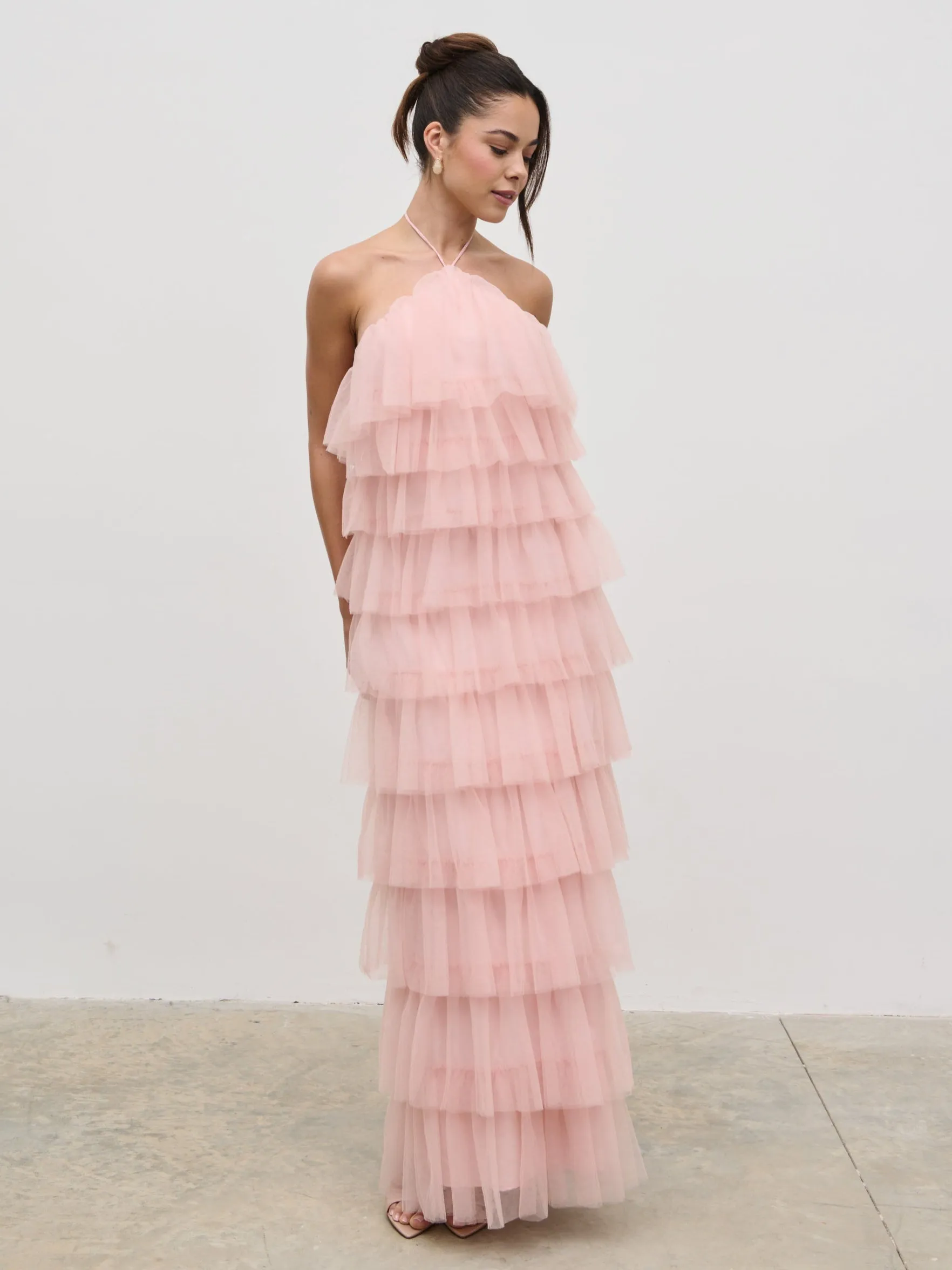 Carri Tulle Maxi Dress - Peony Pink sold by Pretty Lavish