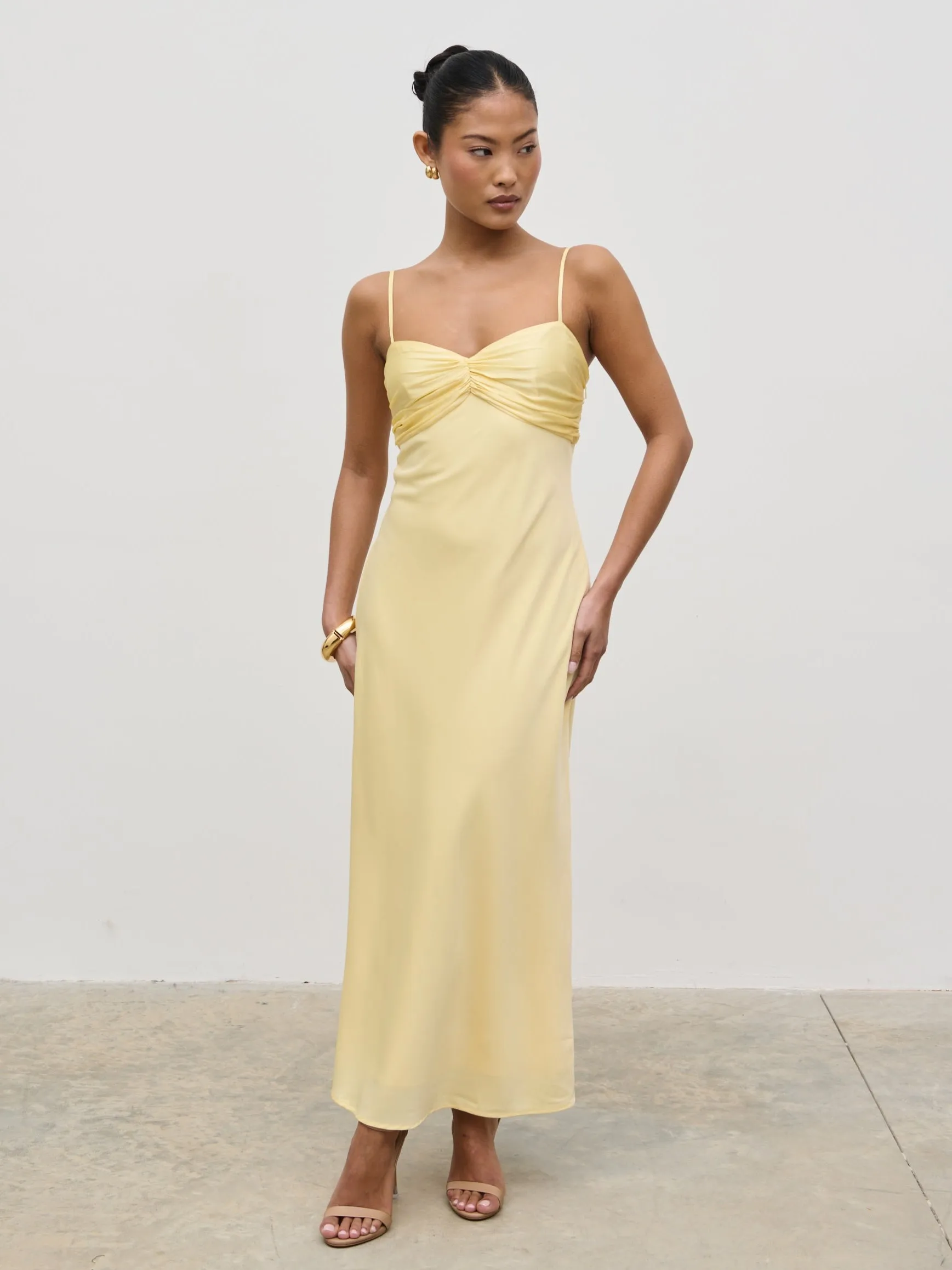Joely Contrast Midaxi Dress - Lemon sold by Pretty Lavish