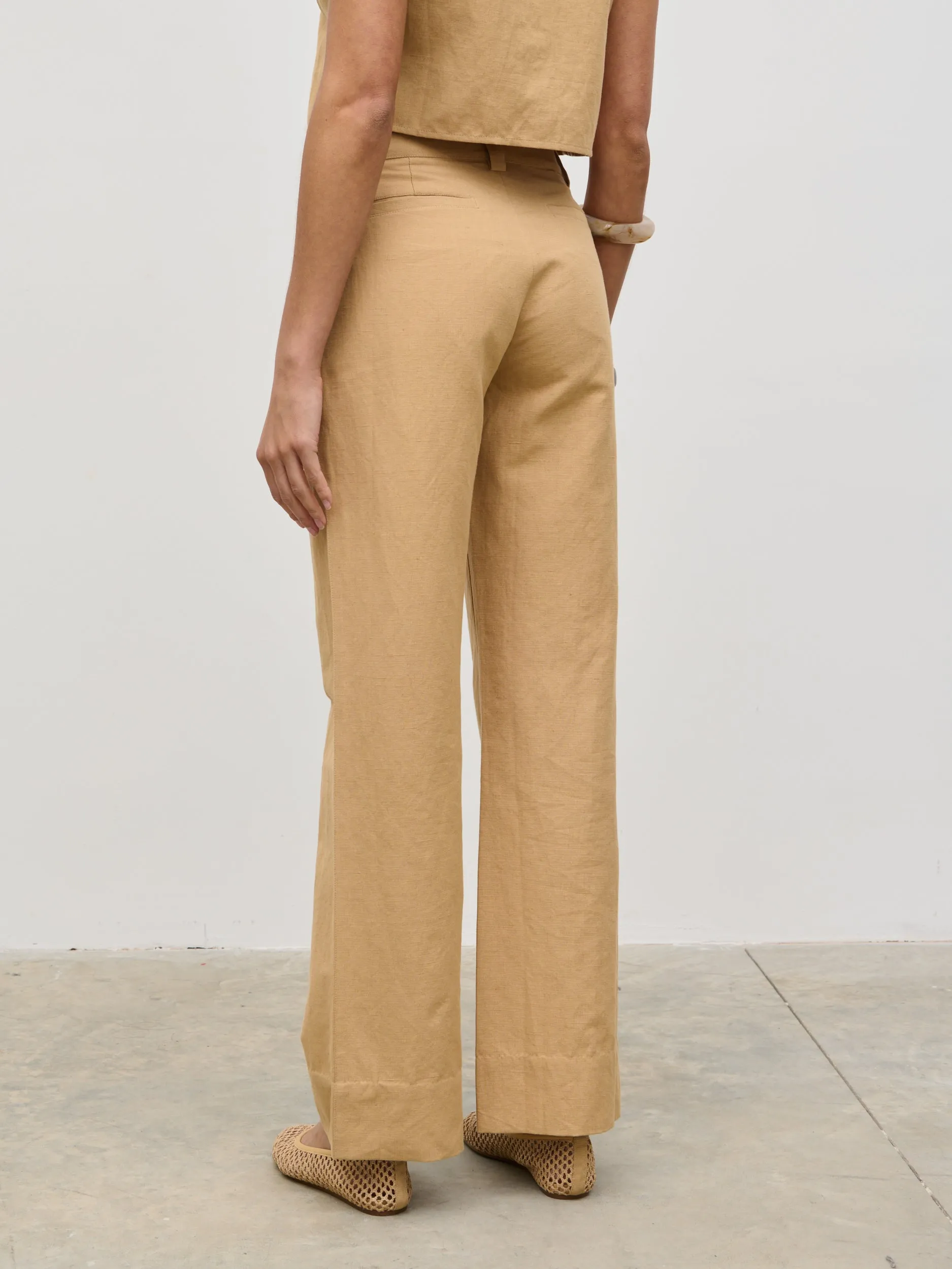 Blair Linen Trousers - Camel sold by Pretty Lavish product image thumbnail 5