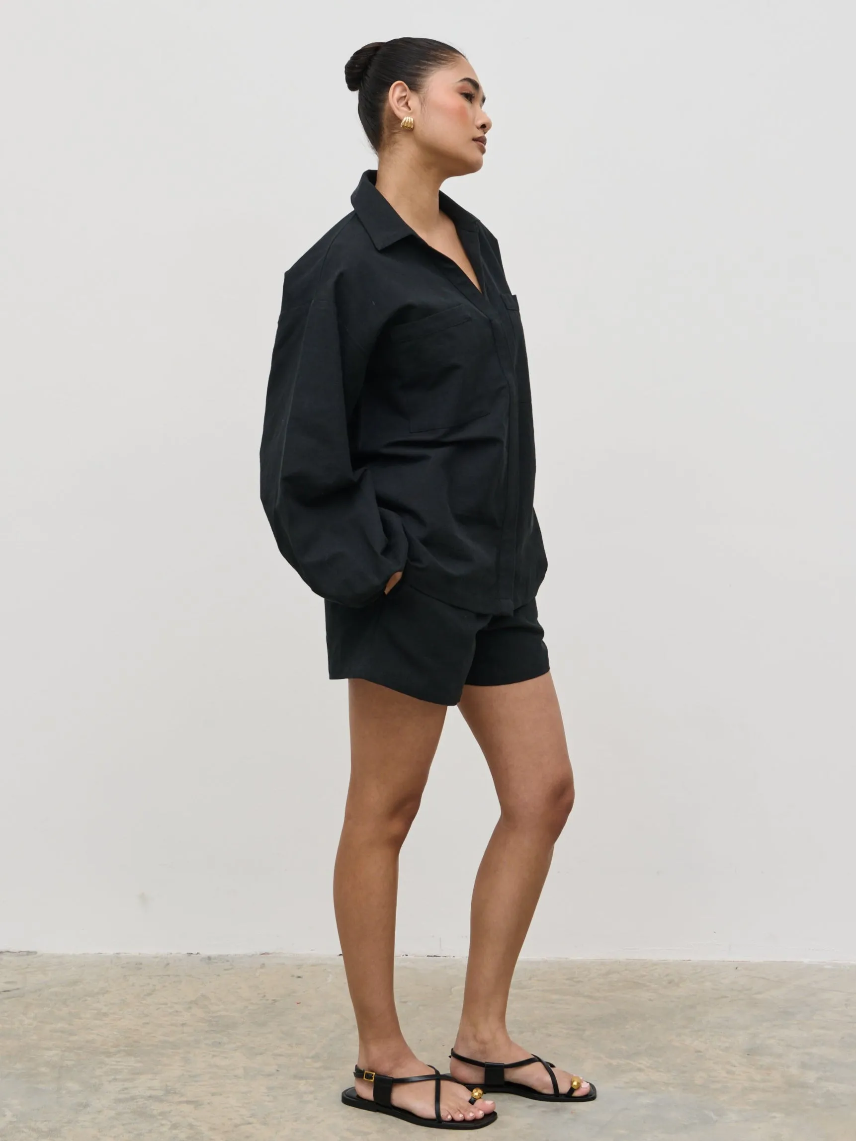 Emerson Cotton Shorts - Black sold by Pretty Lavish