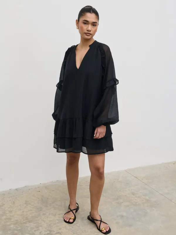 Betsy Long Sleeve Mini Dress - Black sold by Pretty Lavish