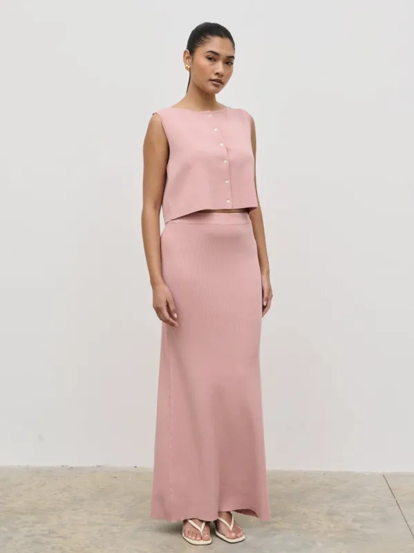 Jasmin Knit Waistcoat - Pink sold by Pretty Lavish