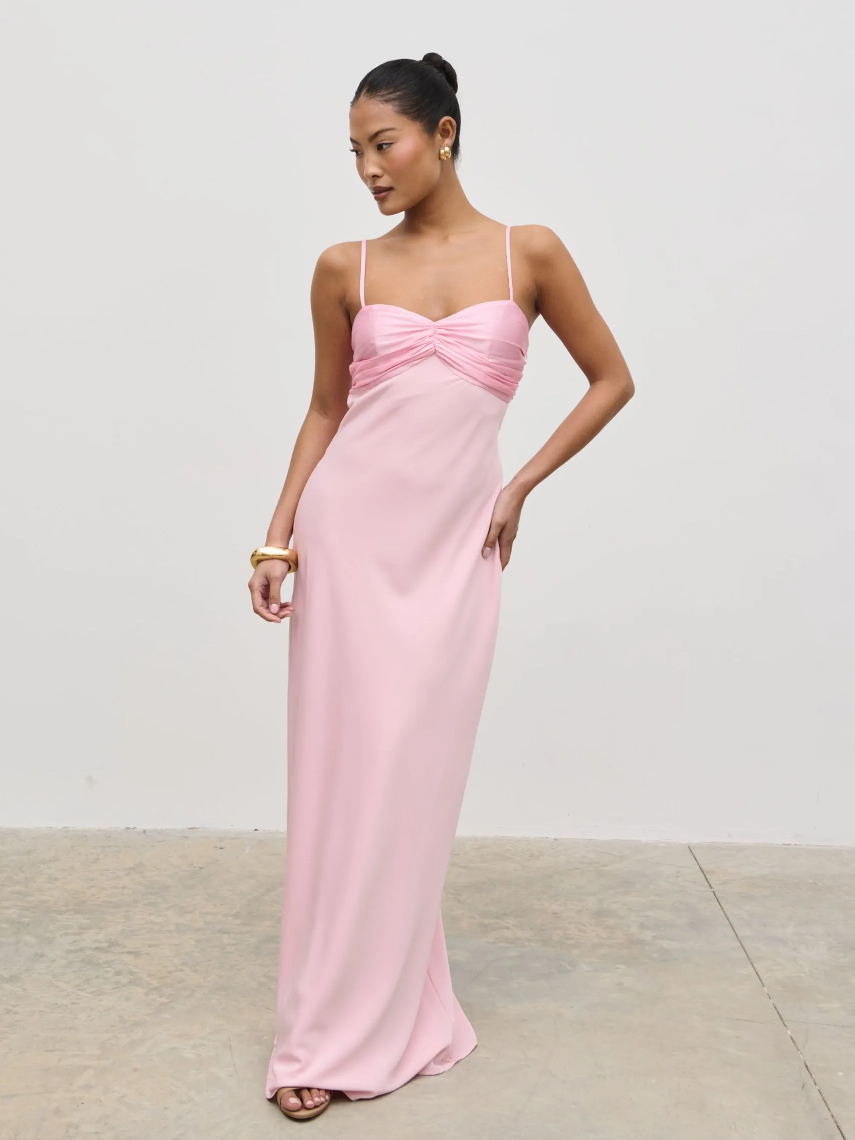 Joely Contrast Maxi Dress - Peony Pink sold by Pretty Lavish