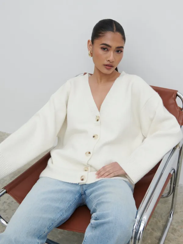 Makai Oversized Cardigan - Cream sold by Pretty Lavish