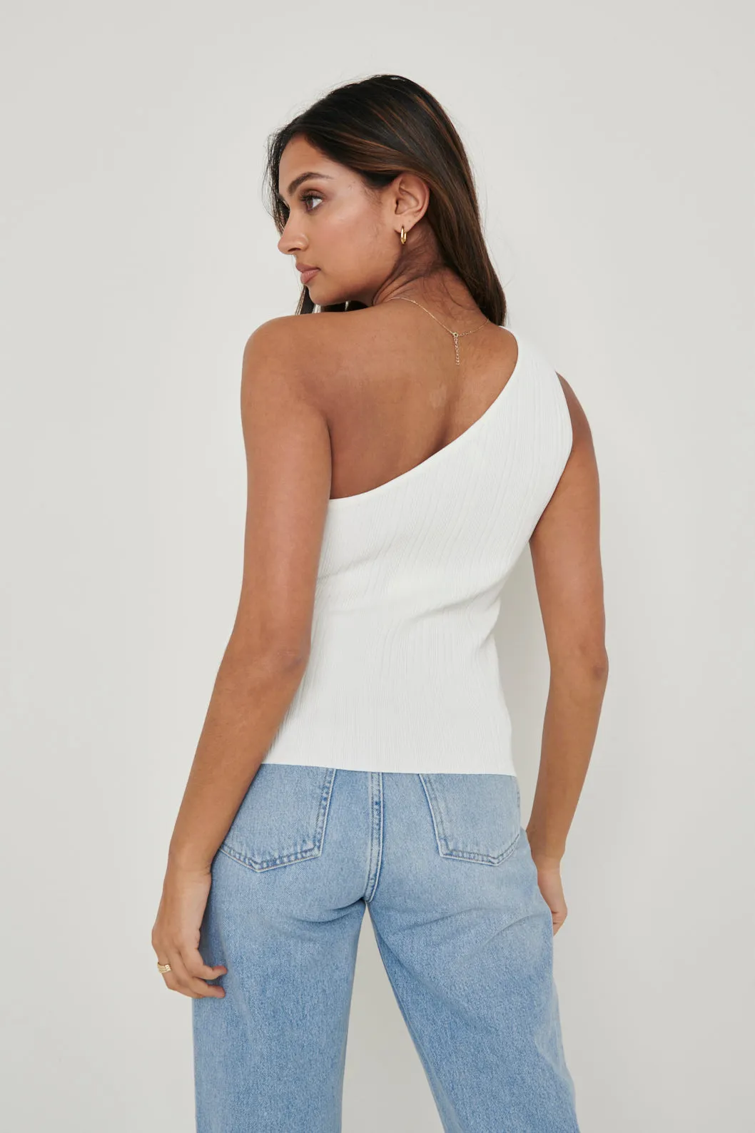 Jamison One Shoulder Knit Top - Cream sold by Pretty Lavish product image thumbnail 2