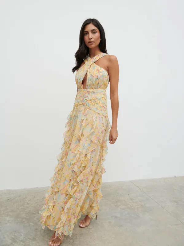Brielle Maxi Dress - Multi Abstract Print sold by Pretty Lavish