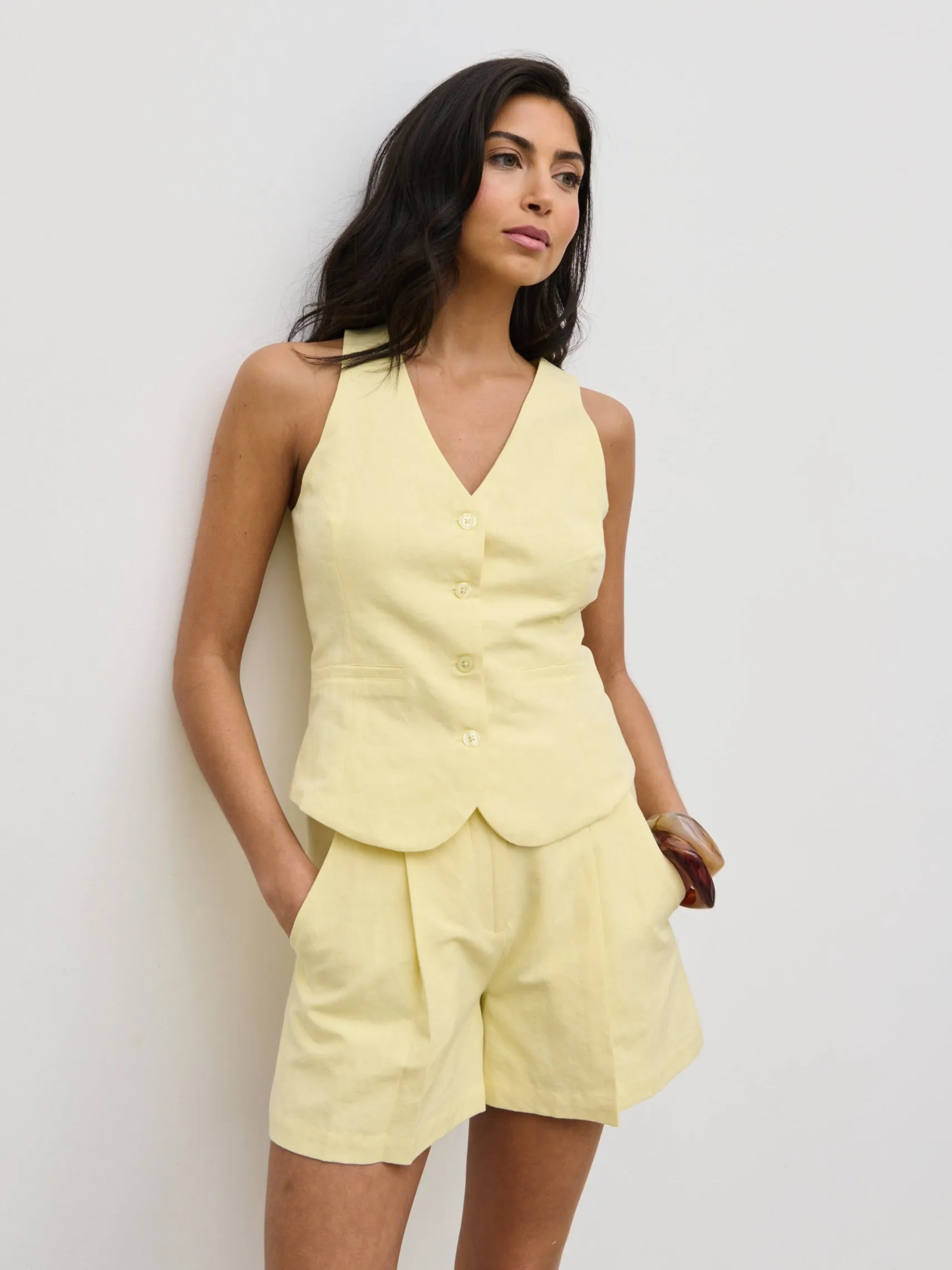 Thali Racer Neck Waistcoat - Lemon sold by Pretty Lavish product image thumbnail 5