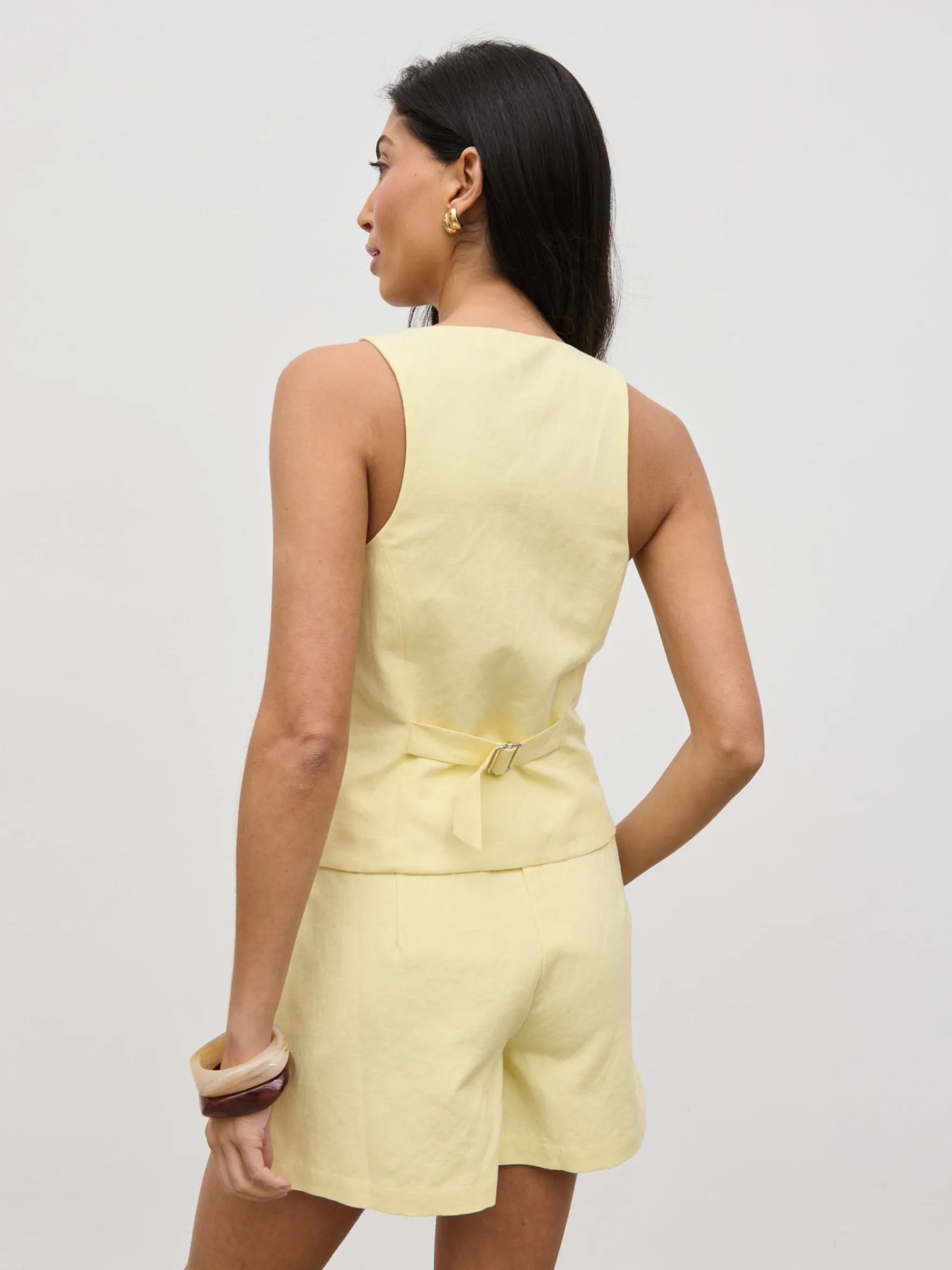 Thali Racer Neck Waistcoat - Lemon sold by Pretty Lavish product image thumbnail 4