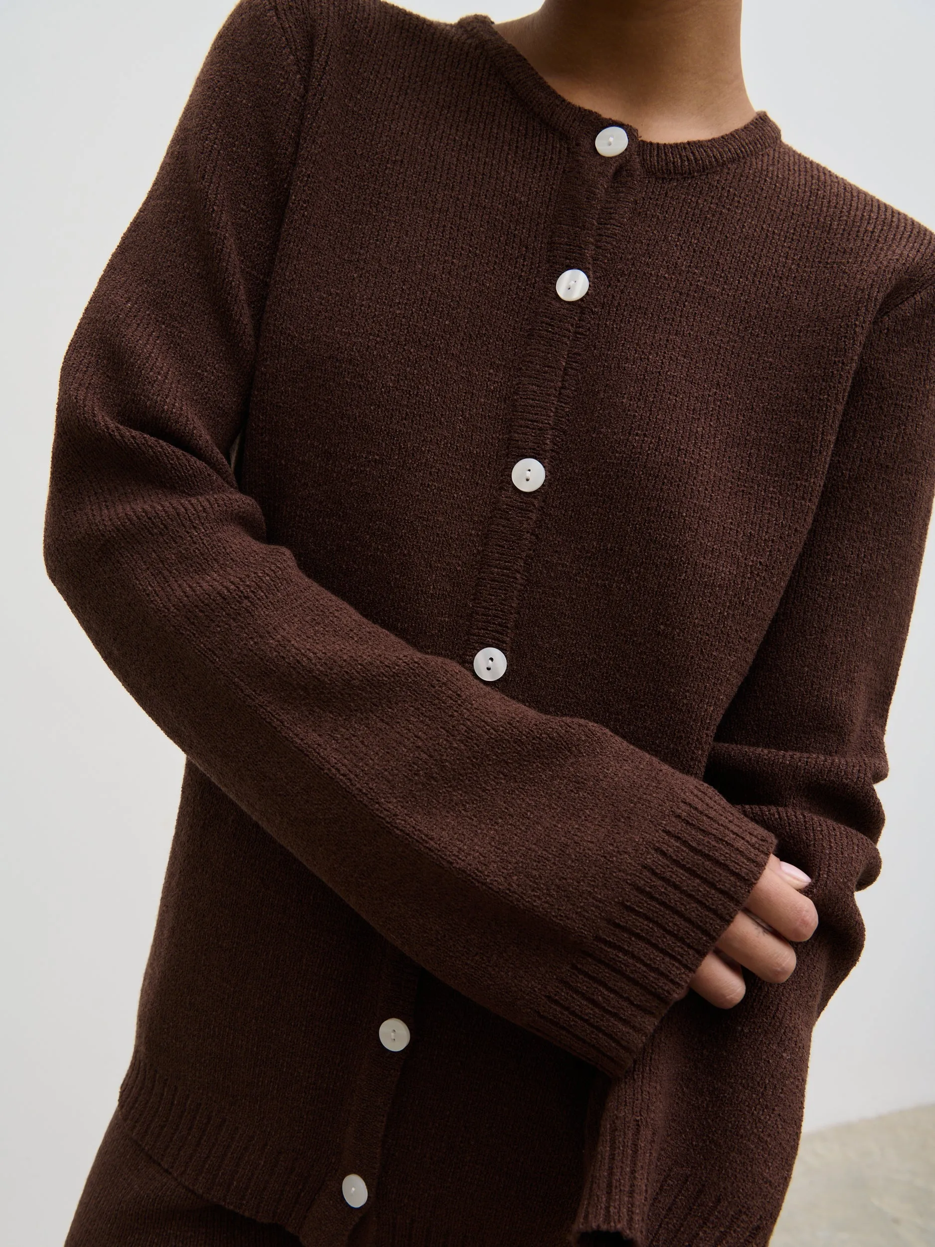 Gracie Fine Tape Knit Cardigan - Brown sold by Pretty Lavish product image thumbnail 3
