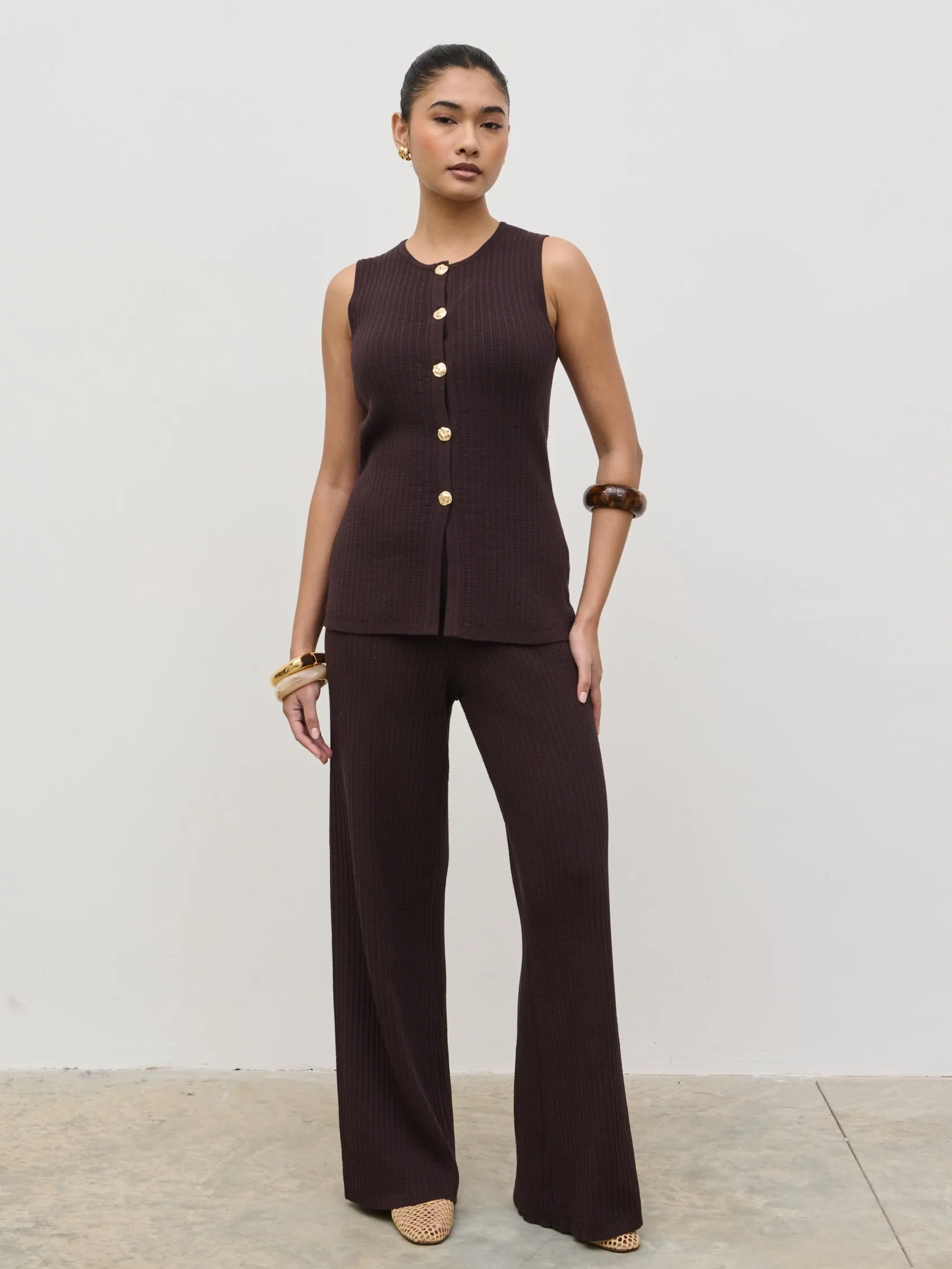 Gabriella Crochet Knit Top - Brown sold by Pretty Lavish product image thumbnail 2