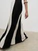 Ella Square Neck Contrast Maxi Dress - Natural and Black sold by Pretty Lavish