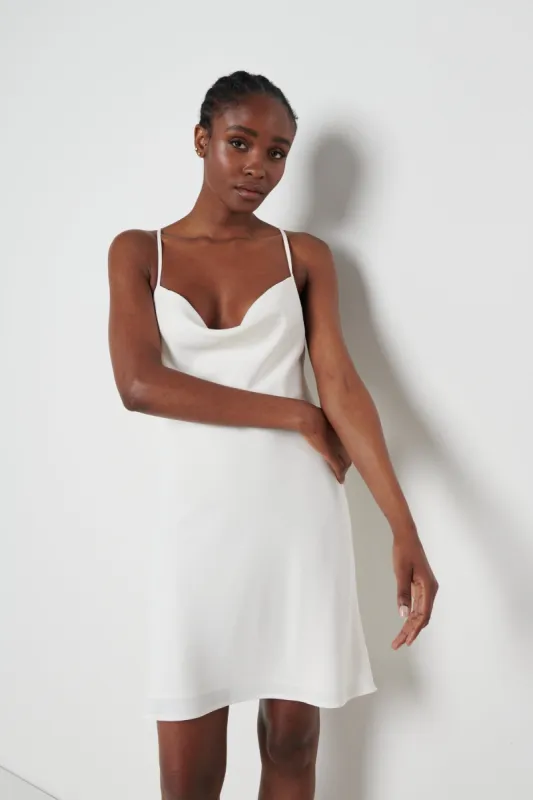 Keisha Backless Cowl Neck Dress - White sold by Pretty Lavish