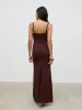 Connie Beaded V Neck Knit Maxi Dress - Brown sold by Pretty Lavish