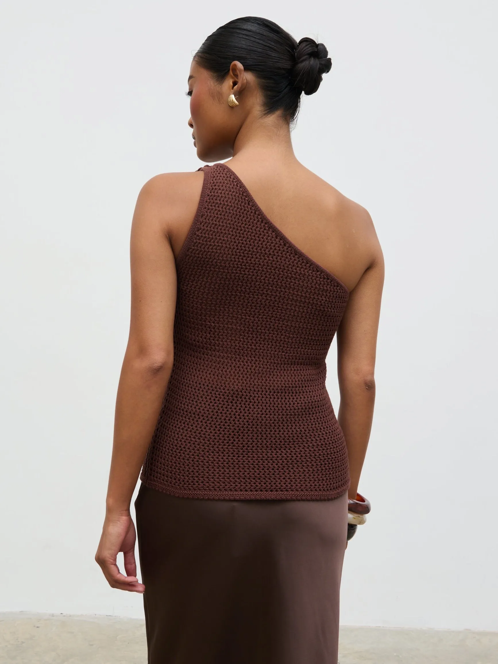 Megan Crochet Flower Knit Top - Brown sold by Pretty Lavish product image thumbnail 5