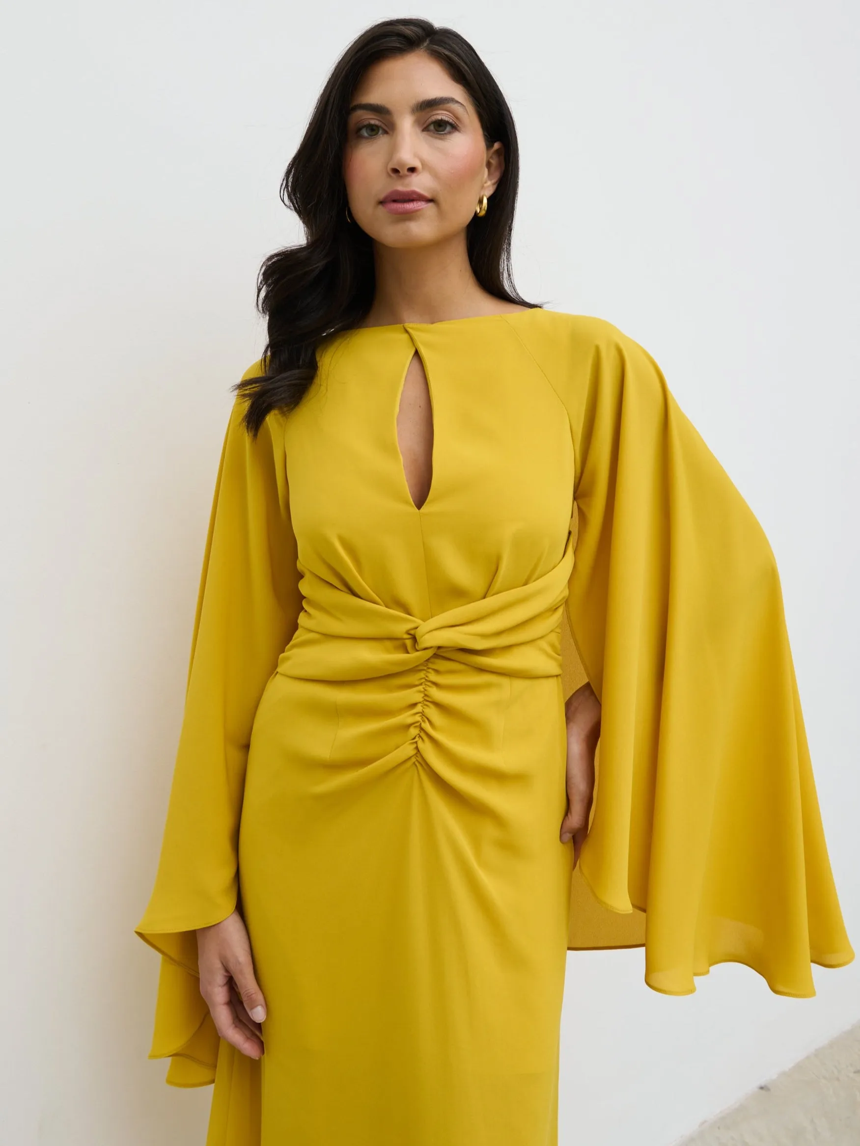 Ellison Cape Knot Maxi Dress - Yellow Ochre sold by Pretty Lavish product image thumbnail 2