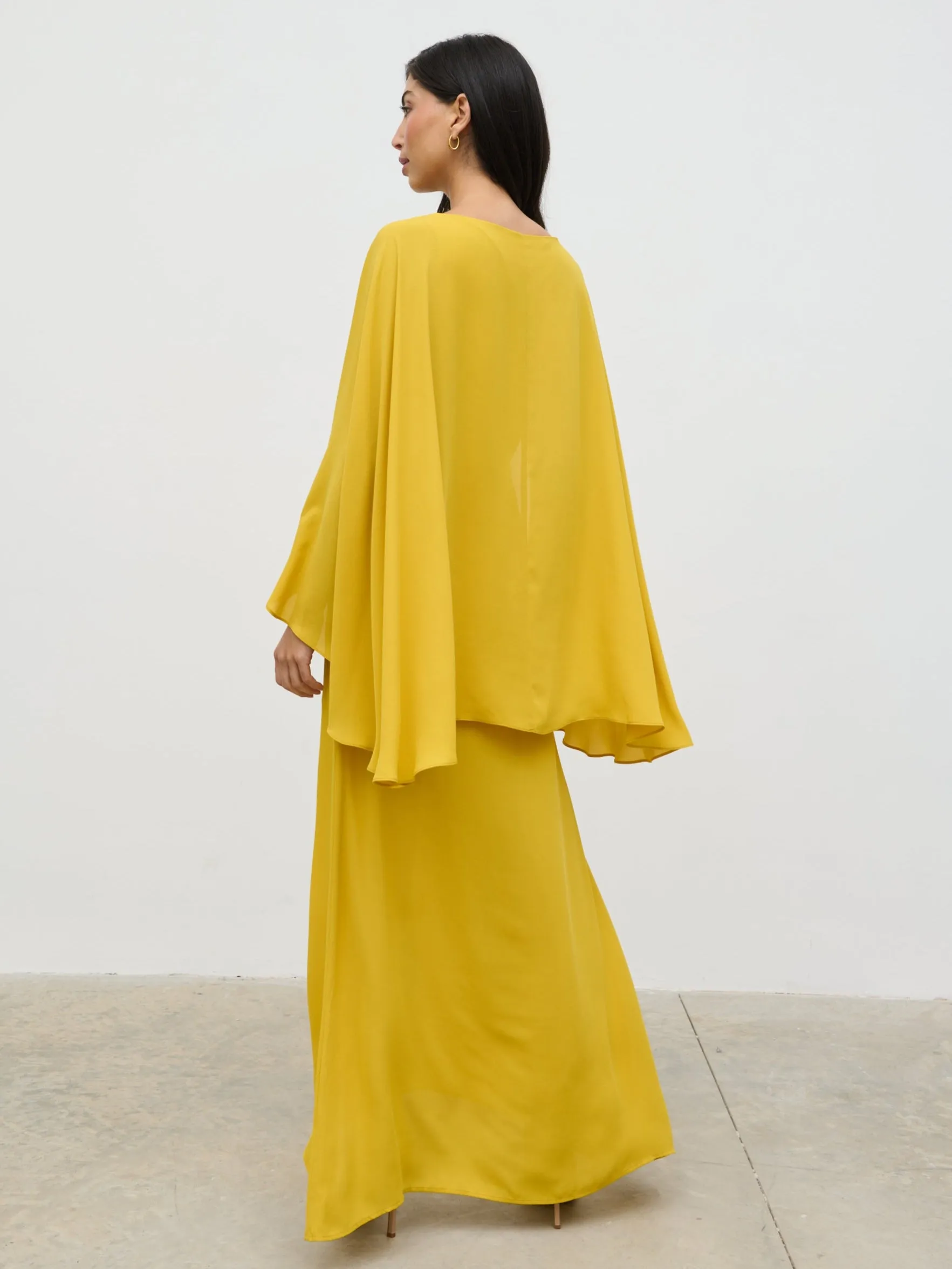 Ellison Cape Knot Maxi Dress - Yellow Ochre sold by Pretty Lavish product image thumbnail 4