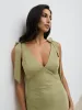 Piper Tie Midaxi Dress - Olive sold by Pretty Lavish