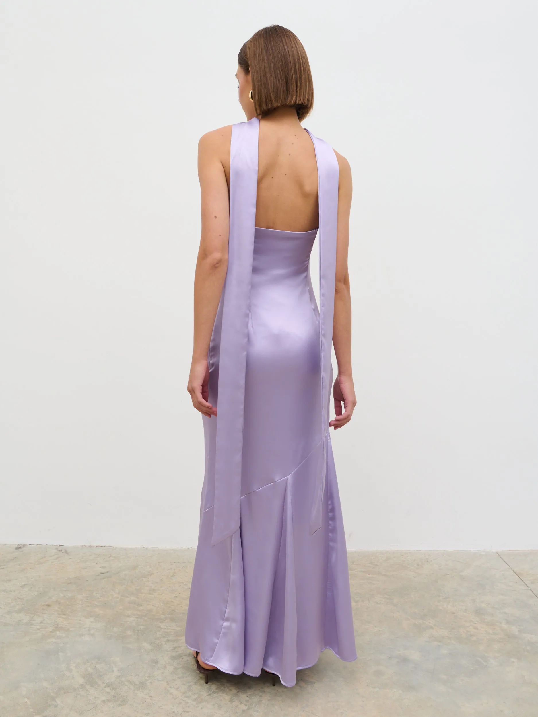 Jai Bandeau Neck Tie Maxi Dress - Lilac sold by Pretty Lavish product image thumbnail 4