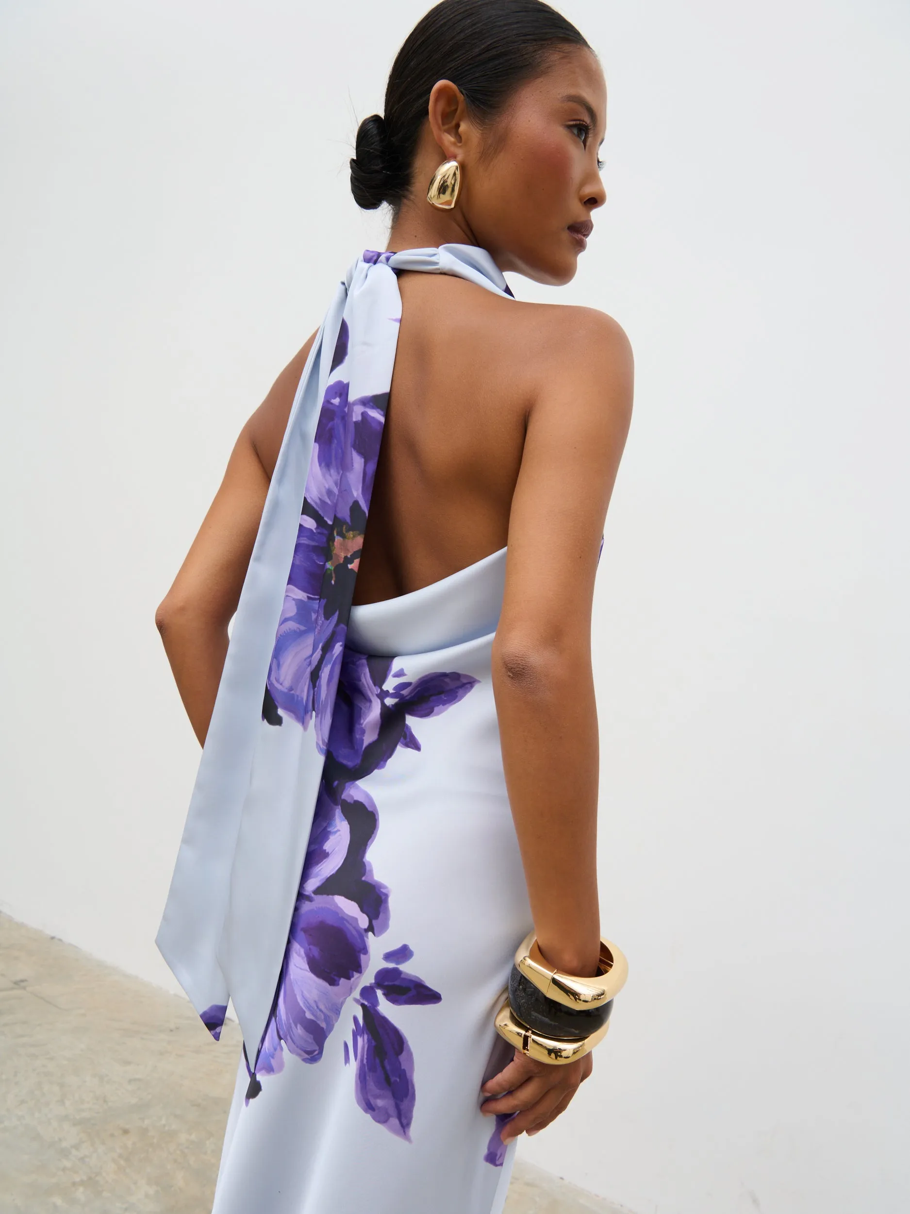 Edita Cowl Neck Maxi Dress - Lilac Floral sold by Pretty Lavish product image thumbnail 2