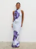 Edita Cowl Neck Maxi Dress - Lilac Floral sold by Pretty Lavish