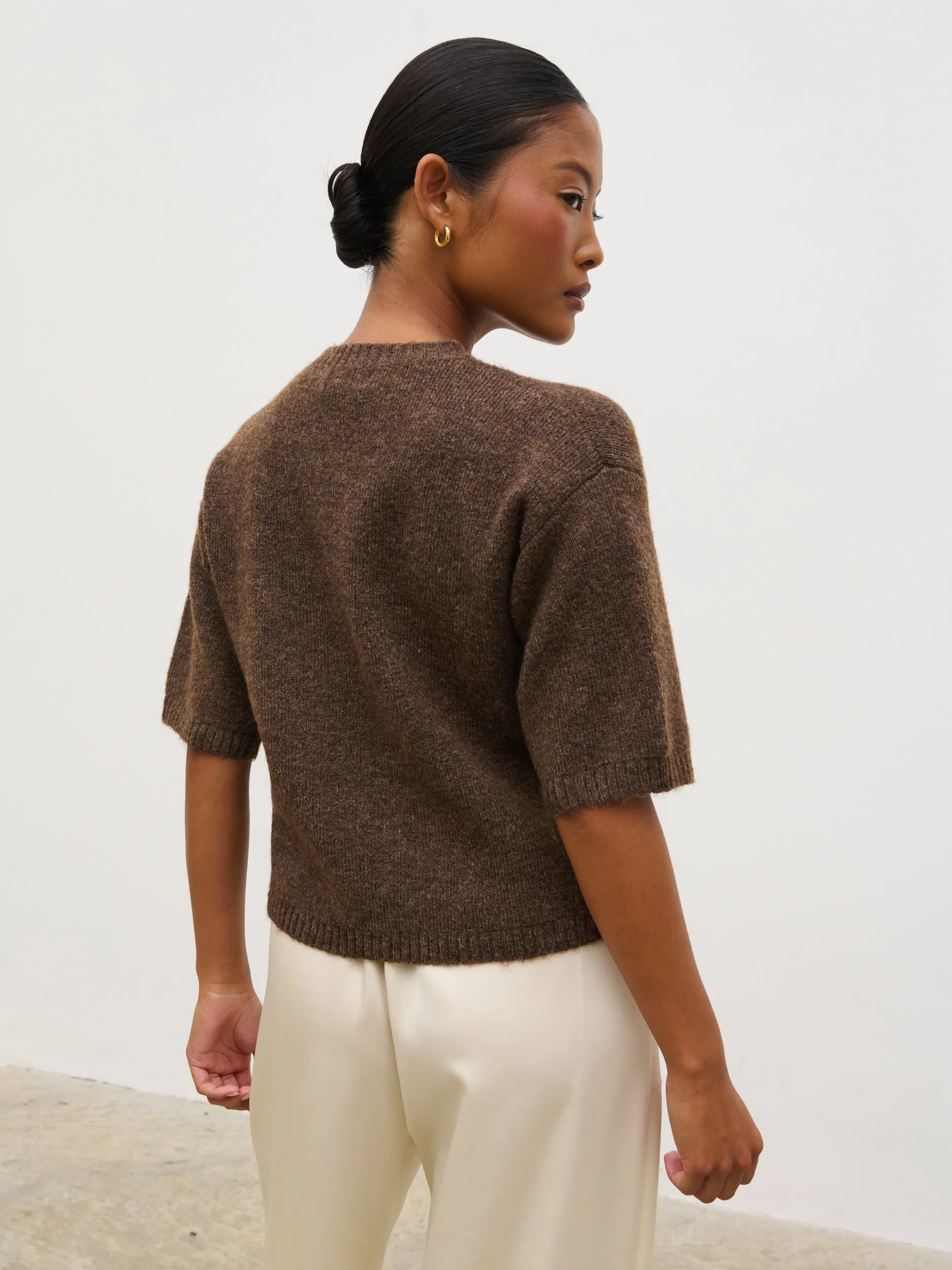 Gisella Short Sleeve Knit Top - Brown sold by Pretty Lavish product image thumbnail 5