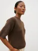 Gisella Short Sleeve Knit Top - Brown sold by Pretty Lavish