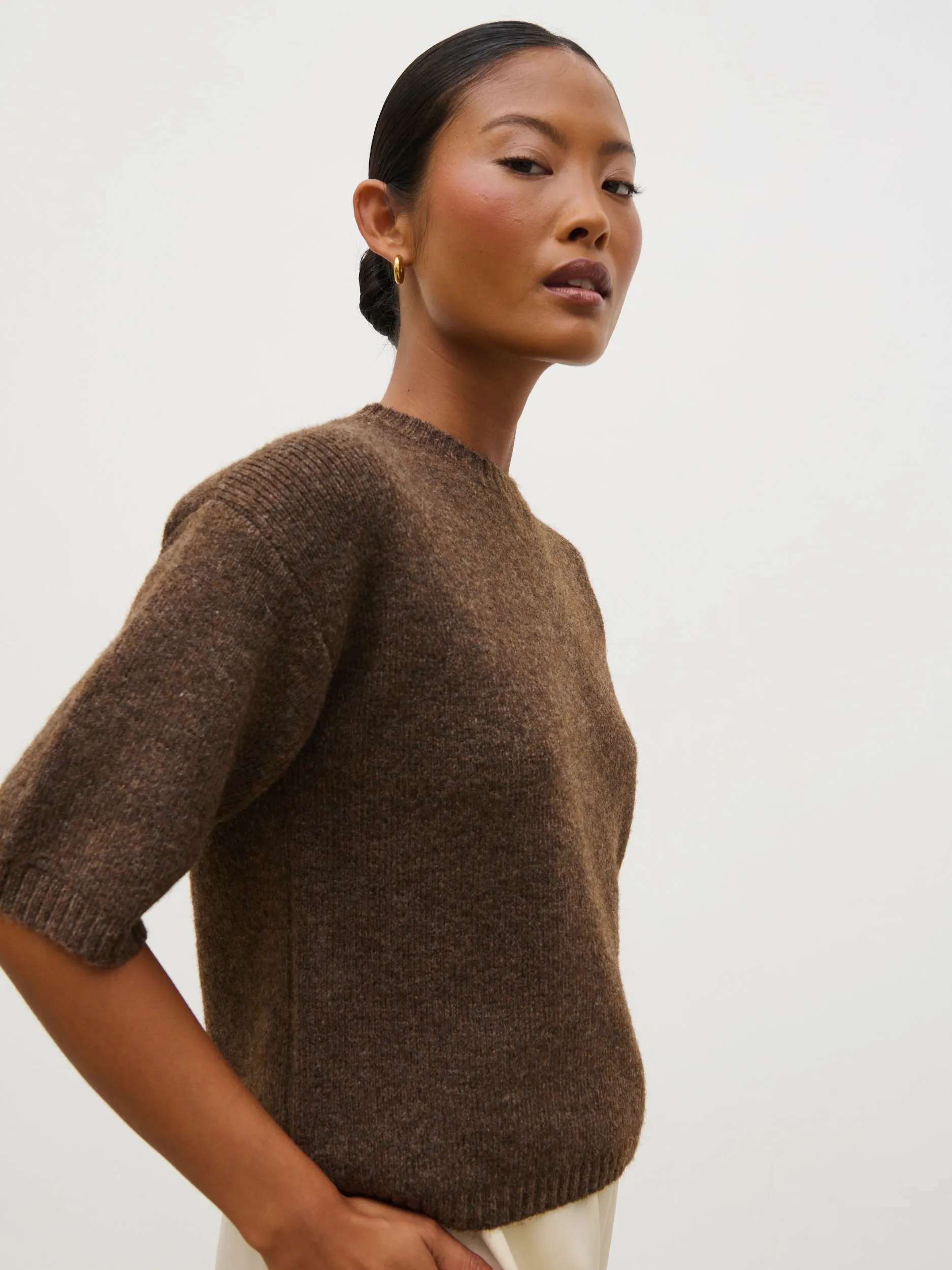 Gisella Short Sleeve Knit Top - Brown sold by Pretty Lavish product image thumbnail 3