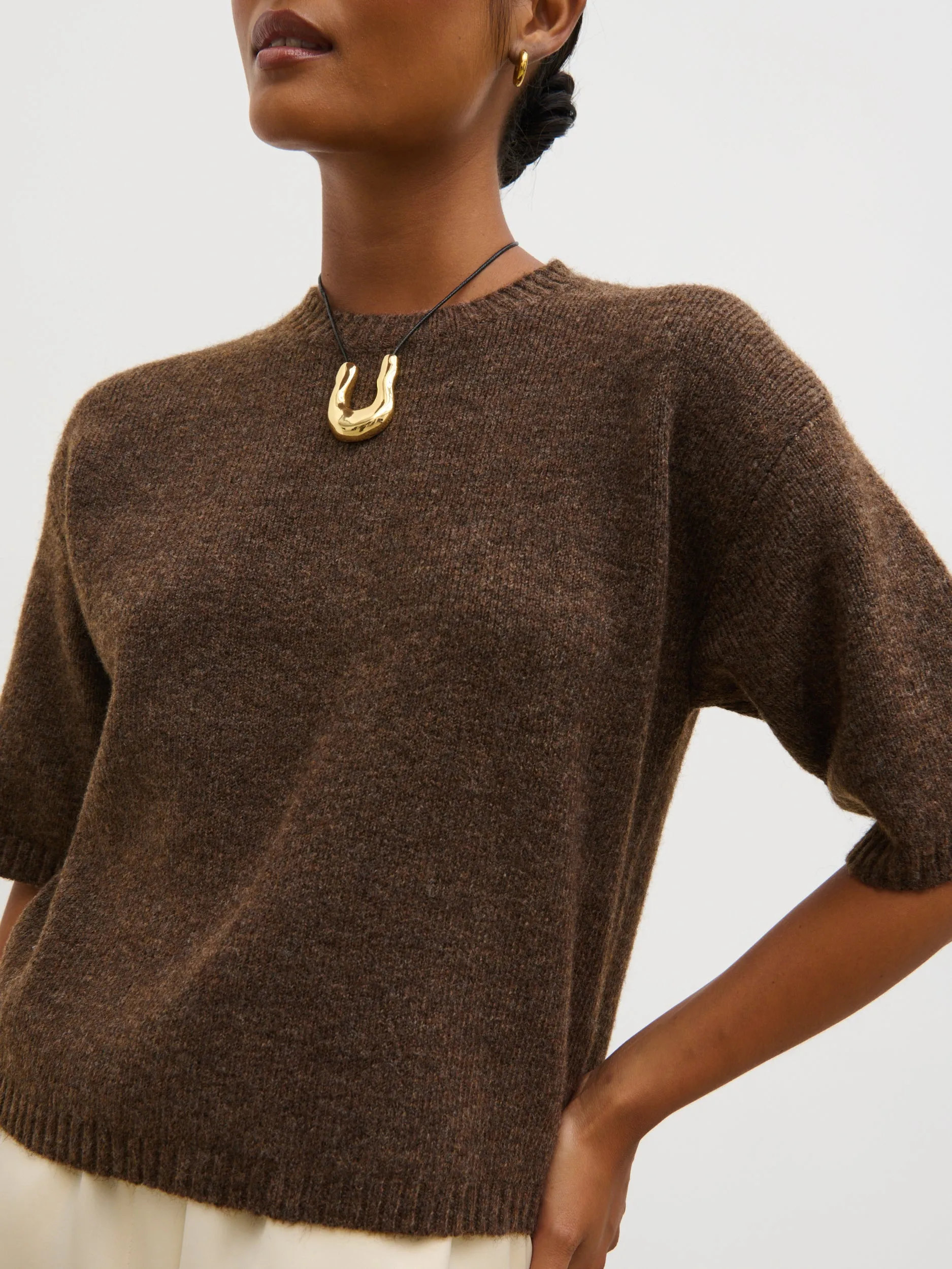 Gisella Short Sleeve Knit Top - Brown sold by Pretty Lavish product image thumbnail 4