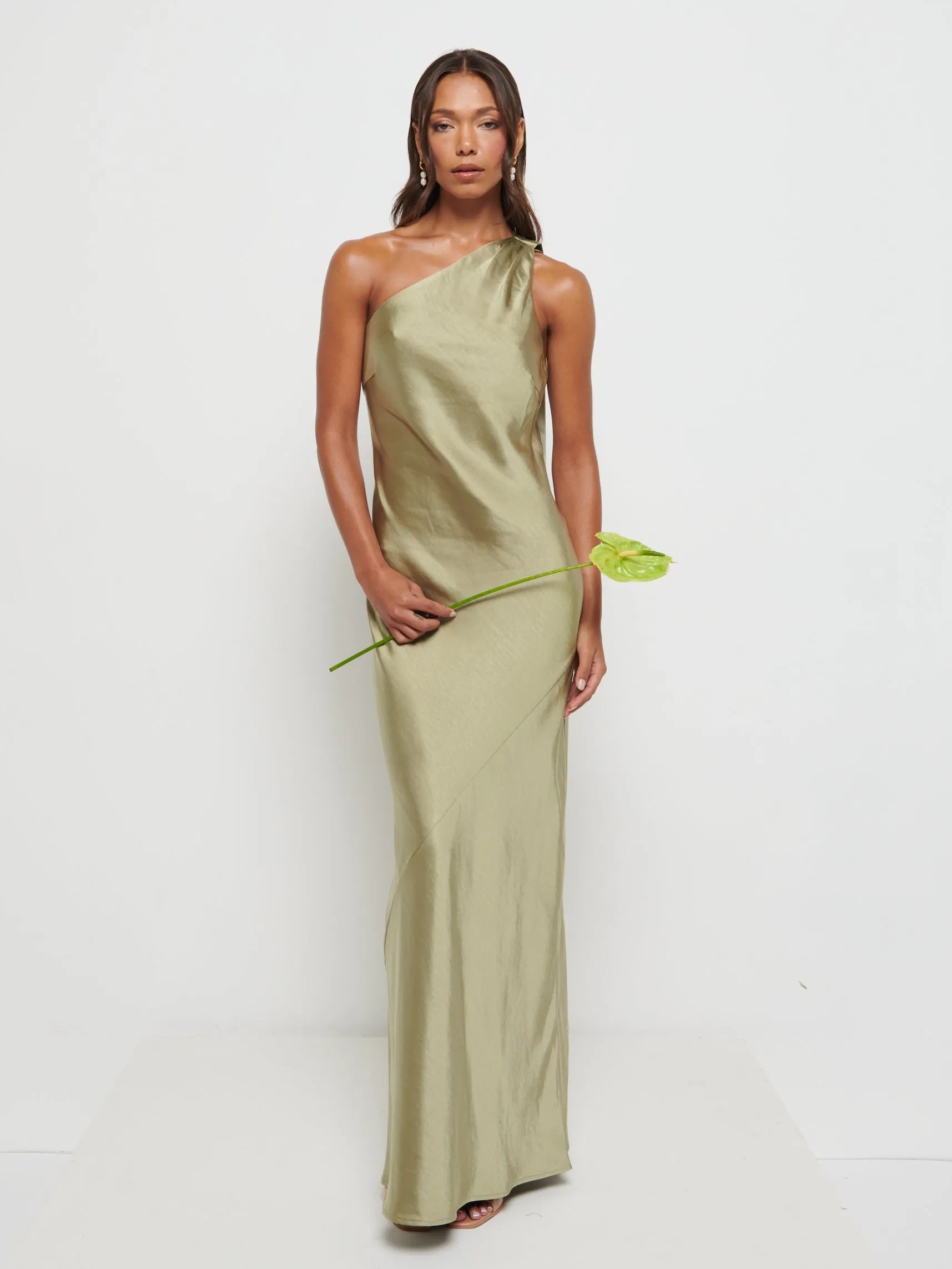 Sheree Scarf Maxi Bridesmaid Dress - Olive sold by Pretty Lavish product image thumbnail 3