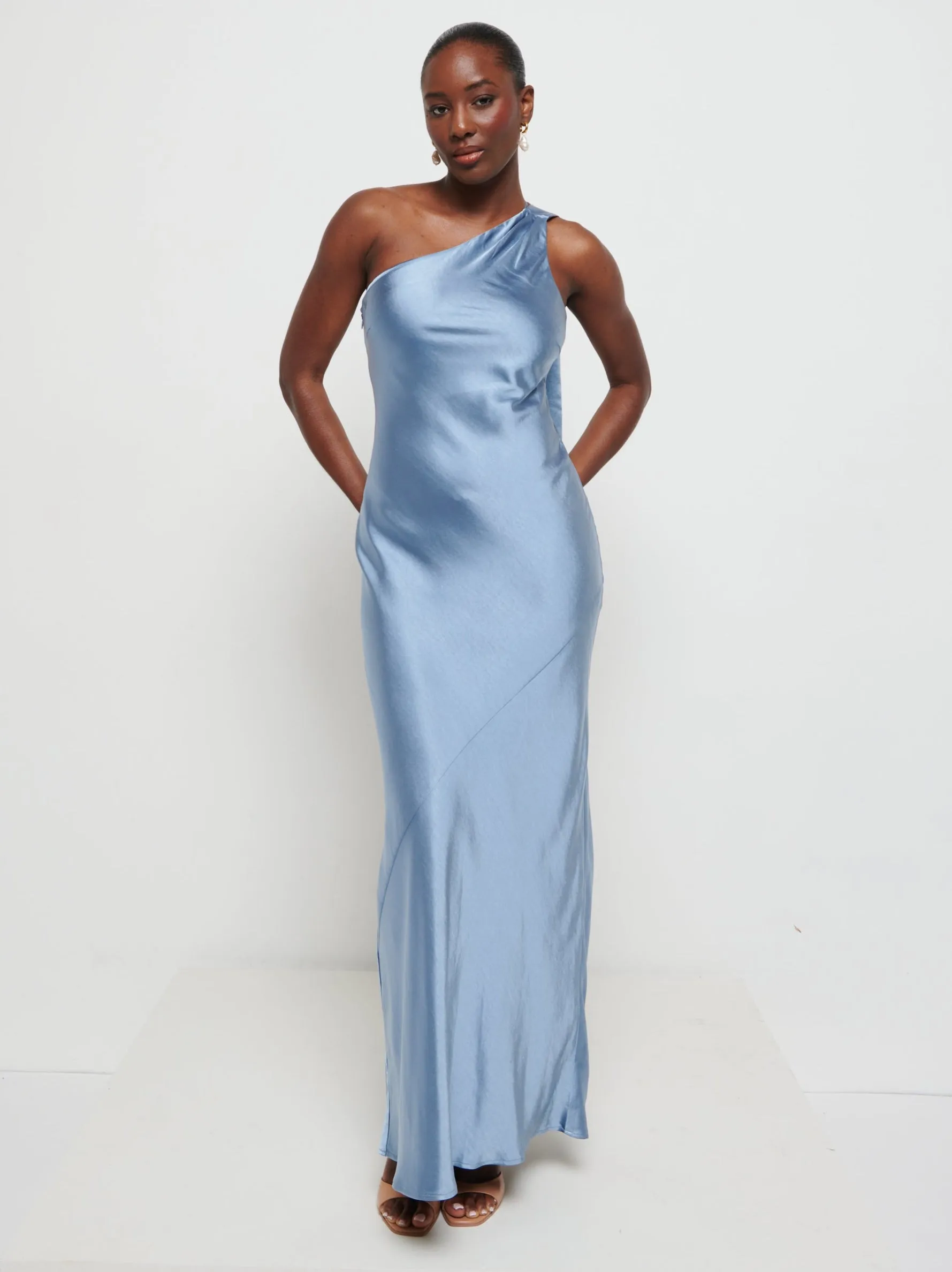 Sheree Scarf Maxi Bridesmaid Dress - Dusty Blue sold by Pretty Lavish product image thumbnail 5