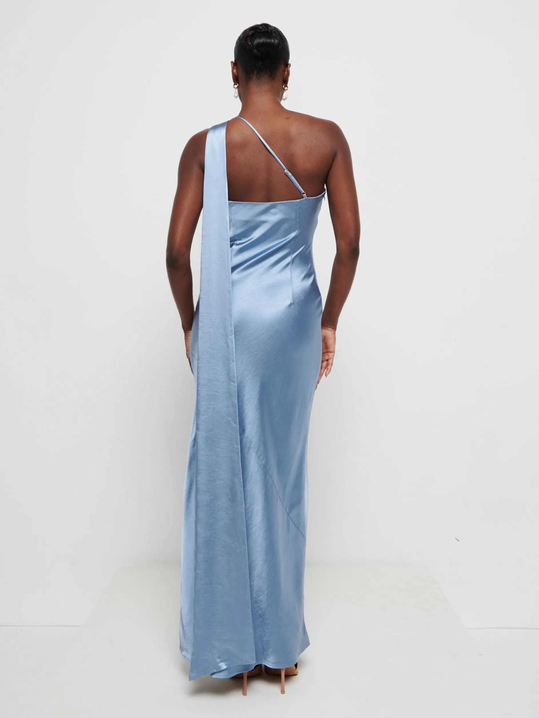 Sheree Scarf Maxi Bridesmaid Dress - Dusty Blue sold by Pretty Lavish product image thumbnail 4
