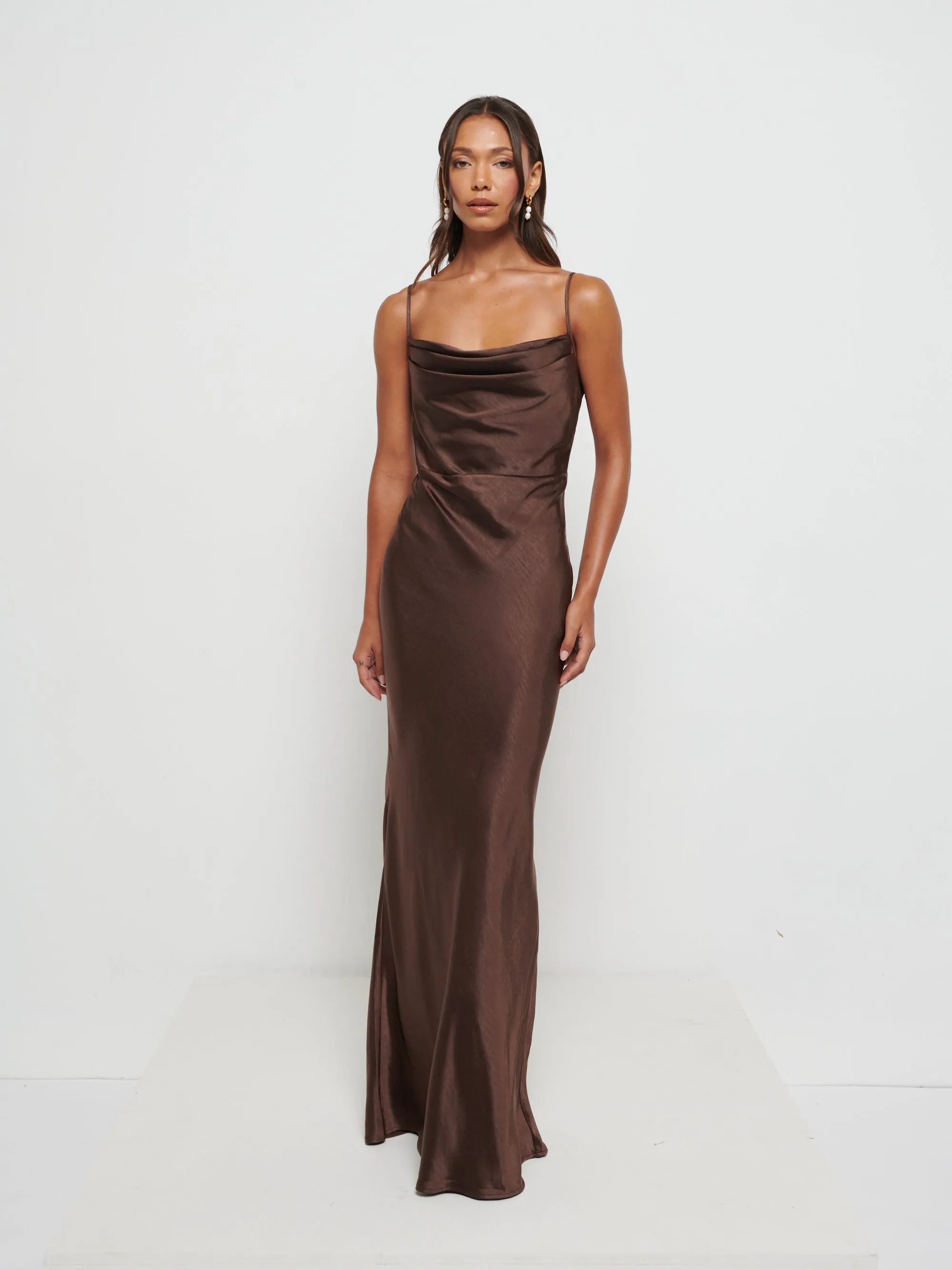 Keisha Scarf Maxi Bridesmaid Dress - Chocolate sold by Pretty Lavish product image thumbnail 5
