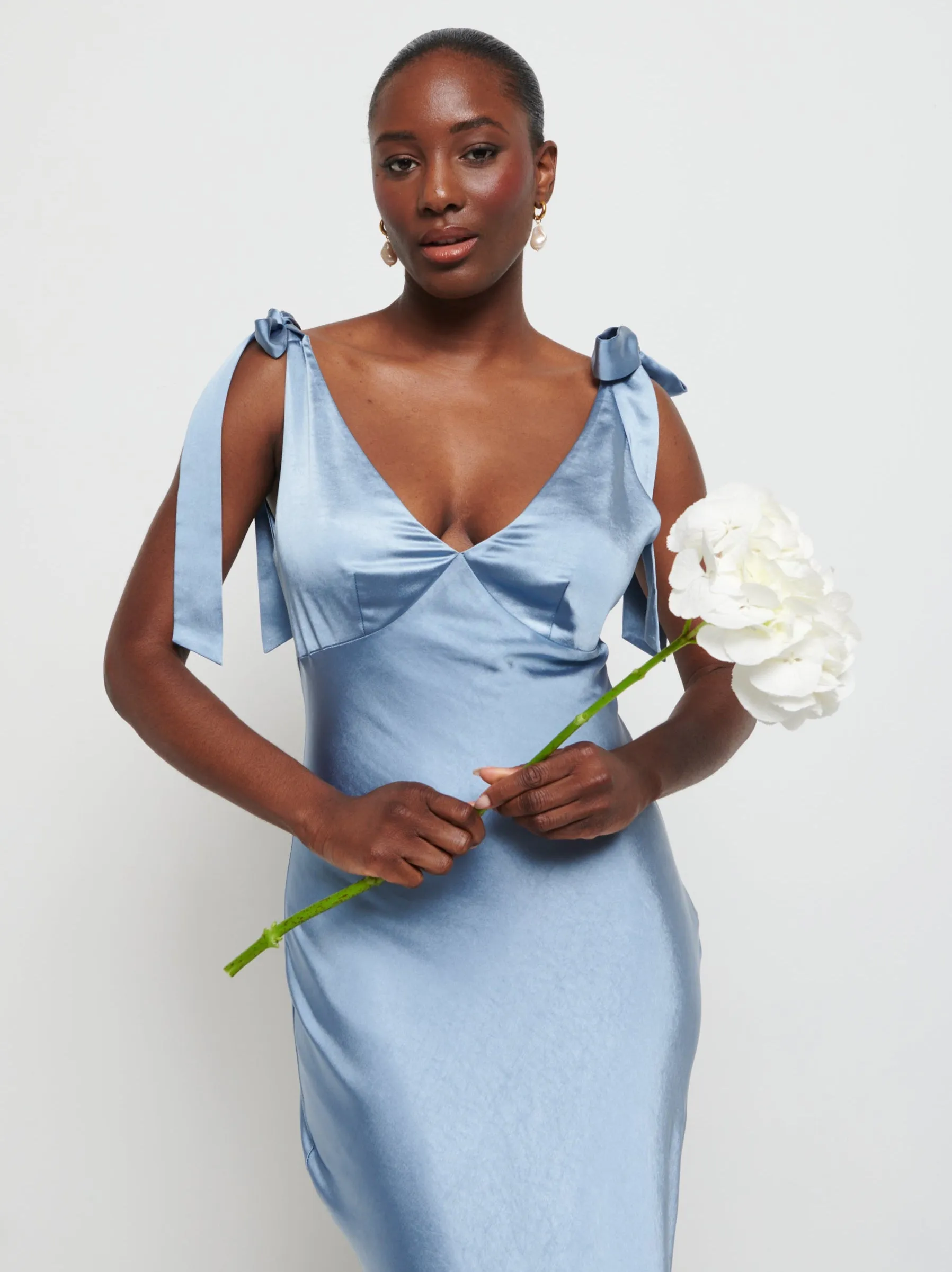 Piper Tie Maxi Bridesmaid Dress - Dusty Blue sold by Pretty Lavish product image thumbnail 2