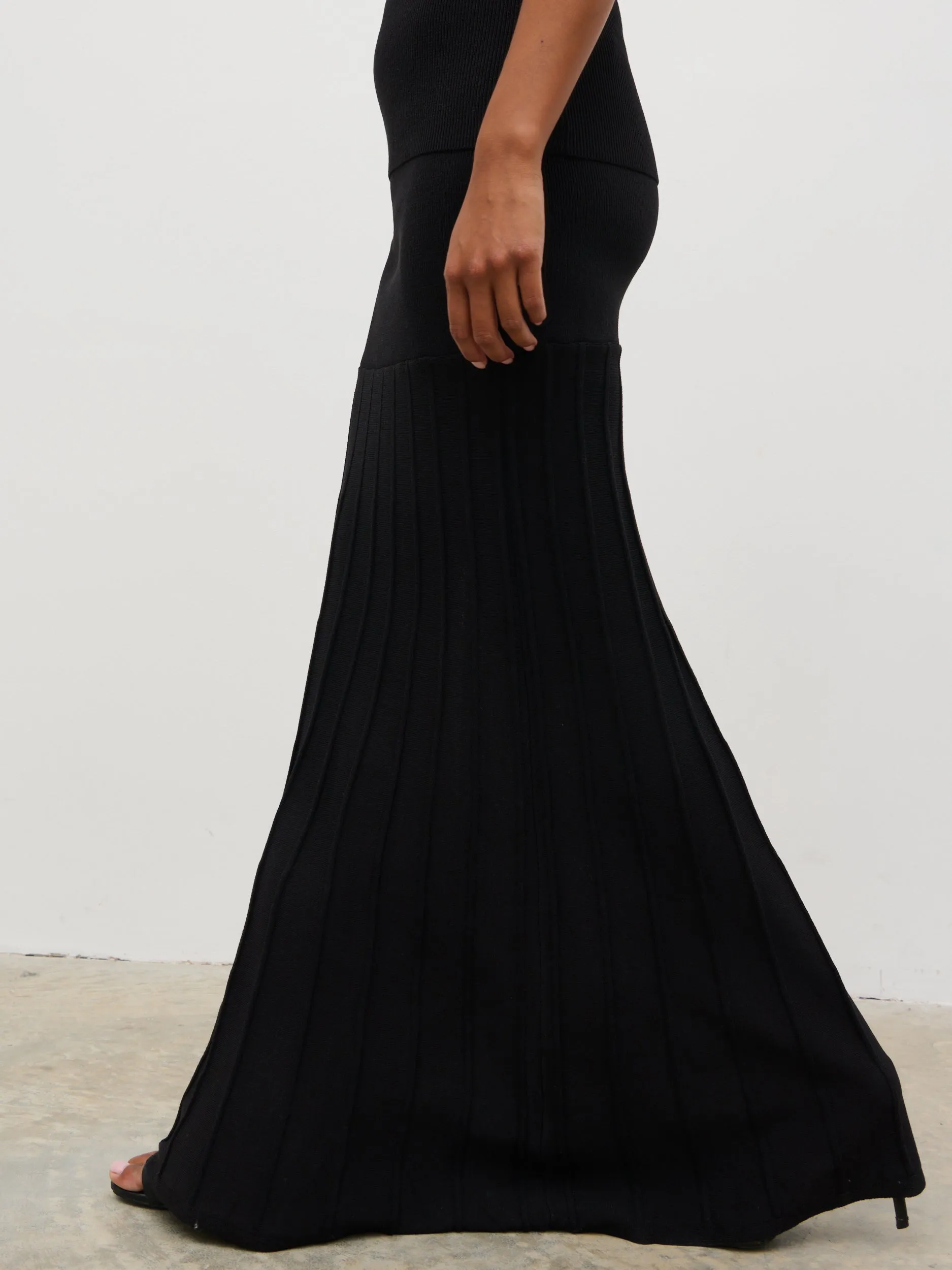 Reagan Pleated Knit Maxi Skirt - Black sold by Pretty Lavish product image thumbnail 2