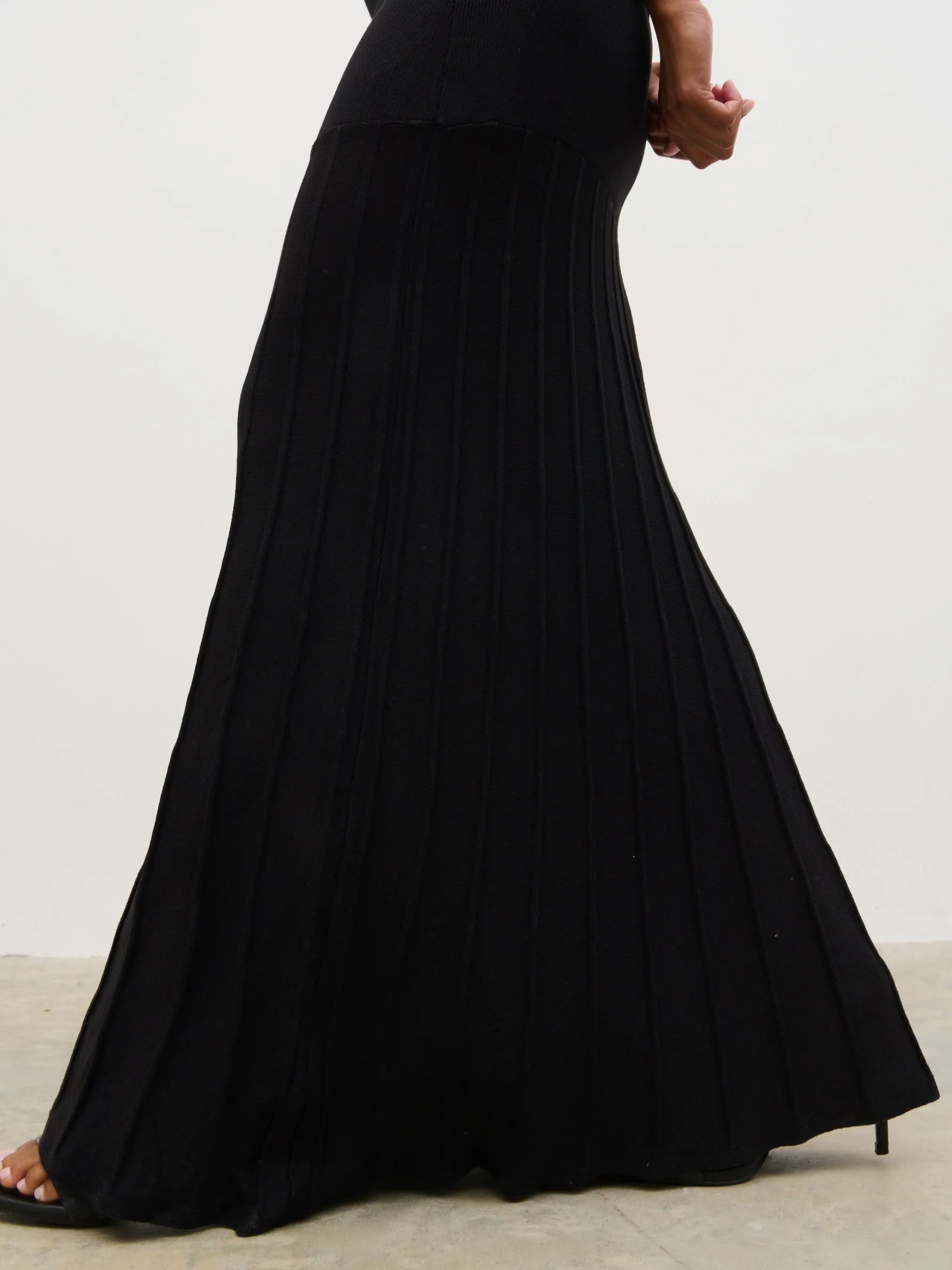 Reagan Pleated Knit Maxi Skirt - Black sold by Pretty Lavish product image thumbnail 4
